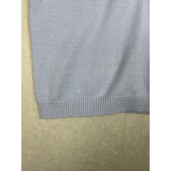 Böhme Sweater Women L Blue Pullover Buttons‎ Short Sleeve Knit Soft Puff Sleeve - Picture 5 of 8